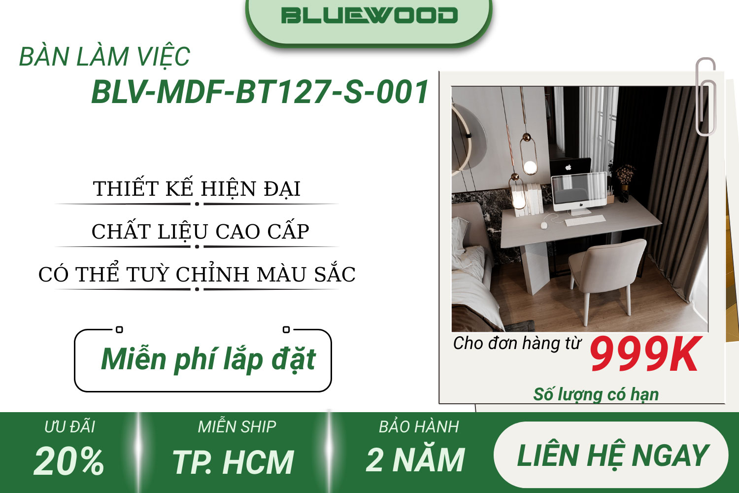 Bàn làm việc BLV-002