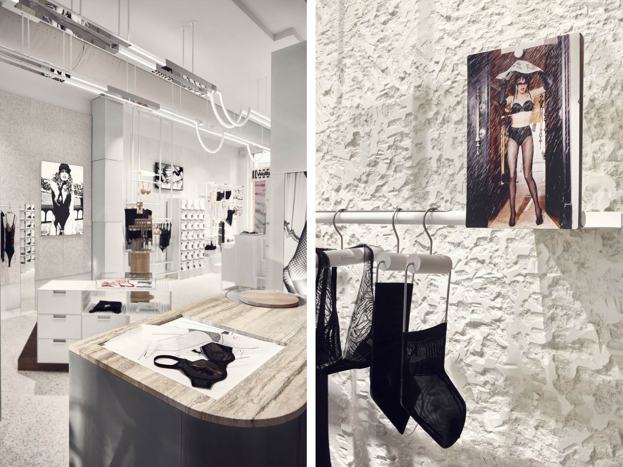 Thiết kế nội thất cửa hang đồ lót Wolford