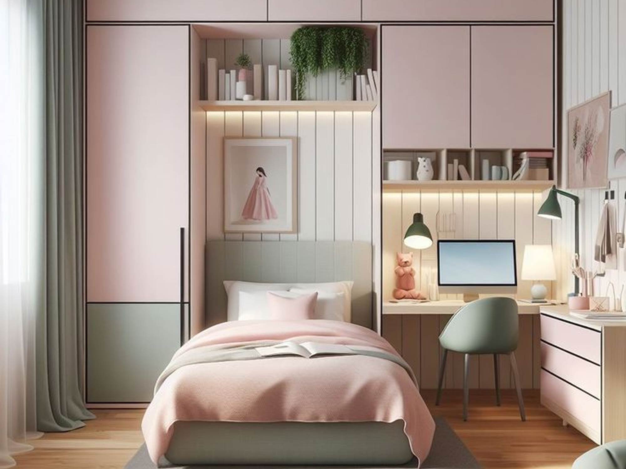 Thiết kế phòng ngủ cho bé gái 10 tuổi