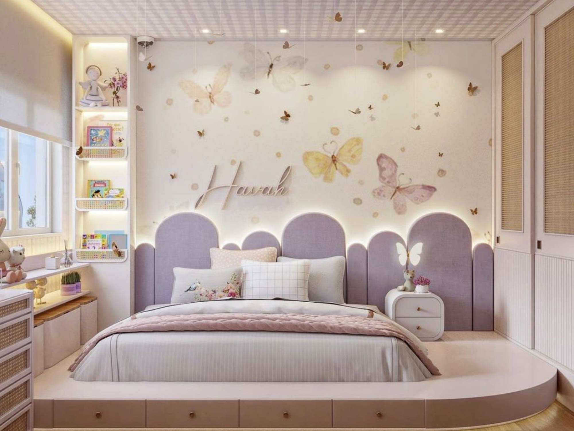 Thiết kế phòng ngủ cho bé gái 10 tuổi