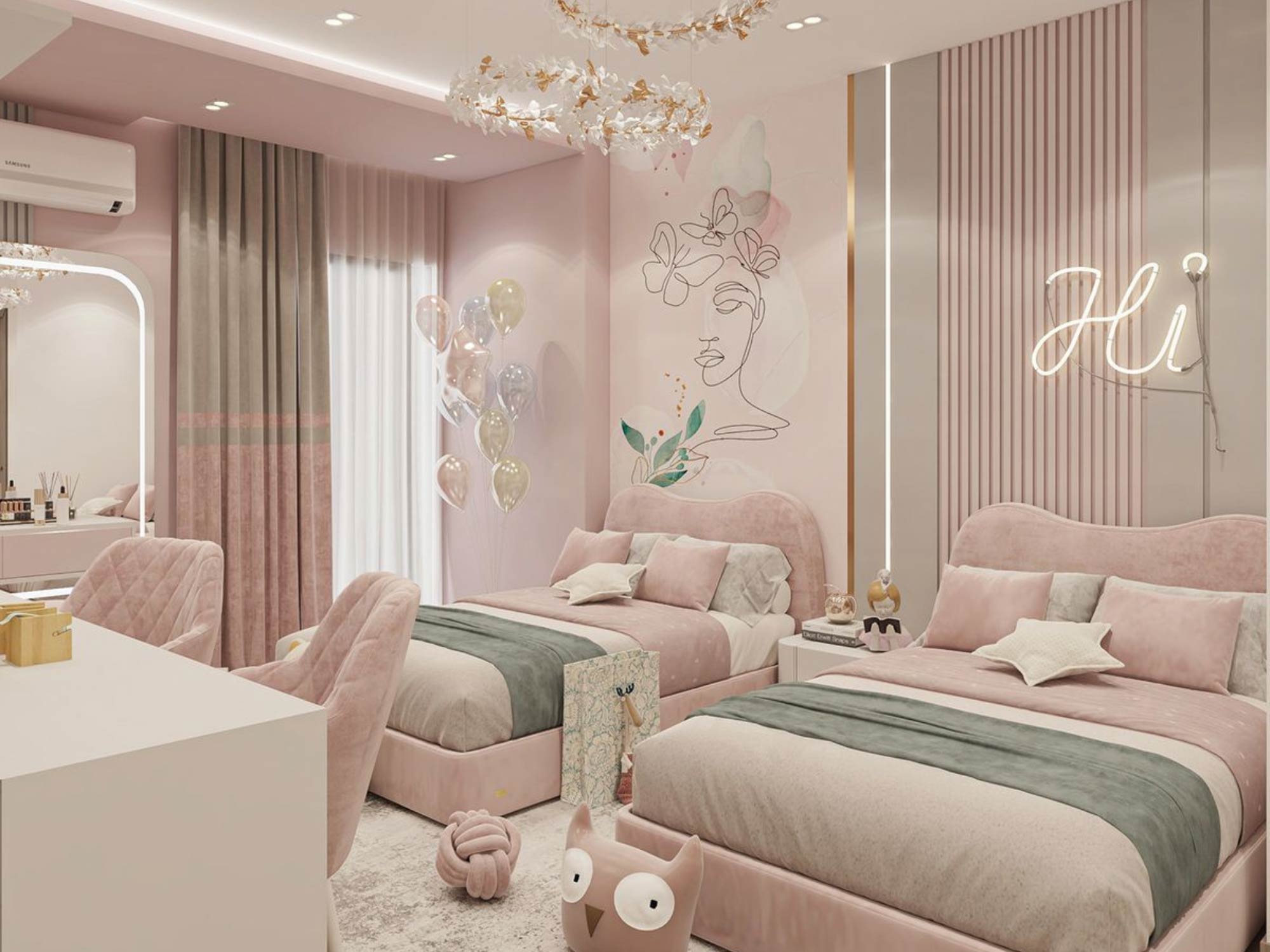 Thiết kế phòng ngủ cho bé gái 12 tuổi