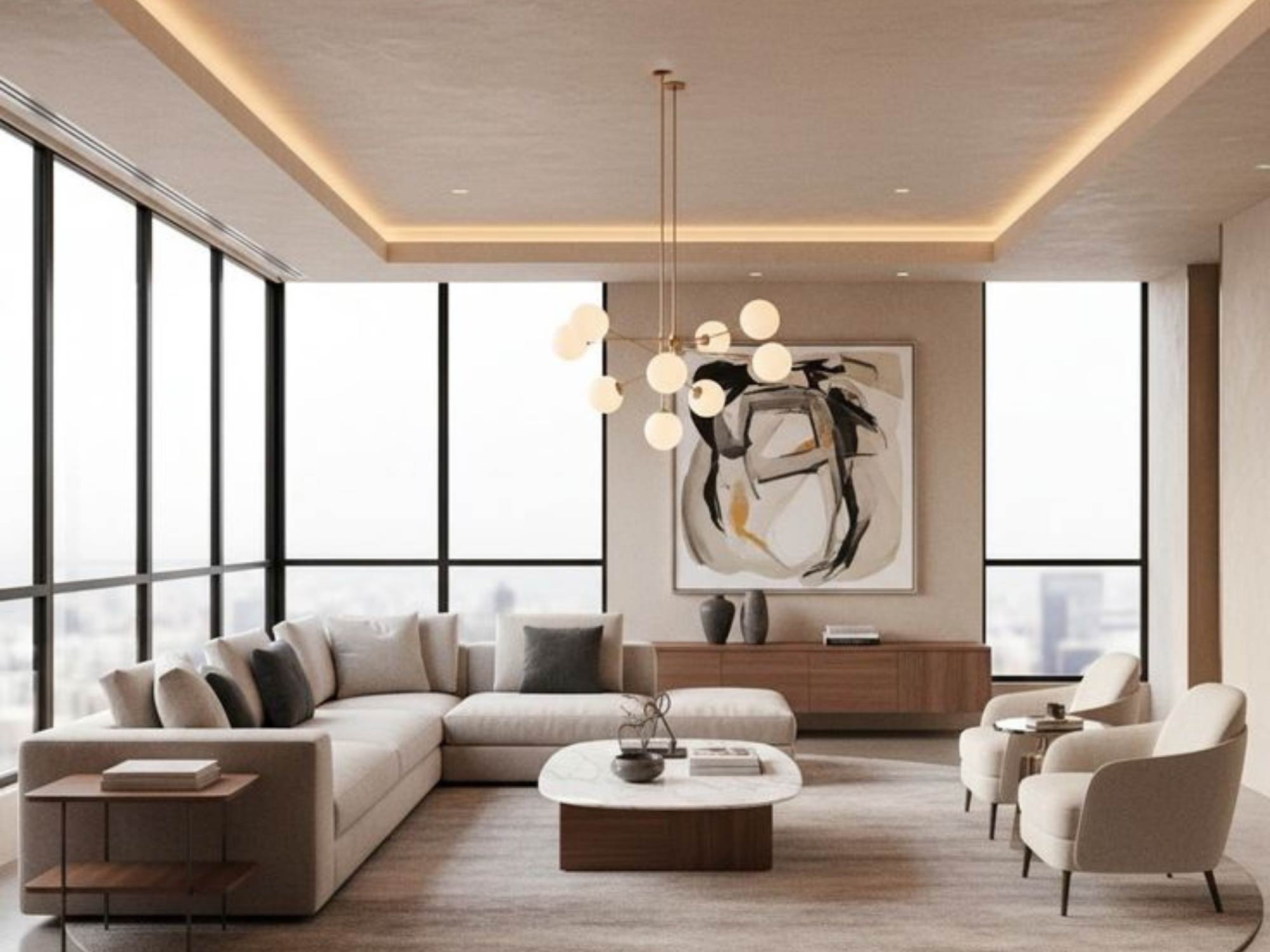 Thiết kế nội thất phòng khách 20m²