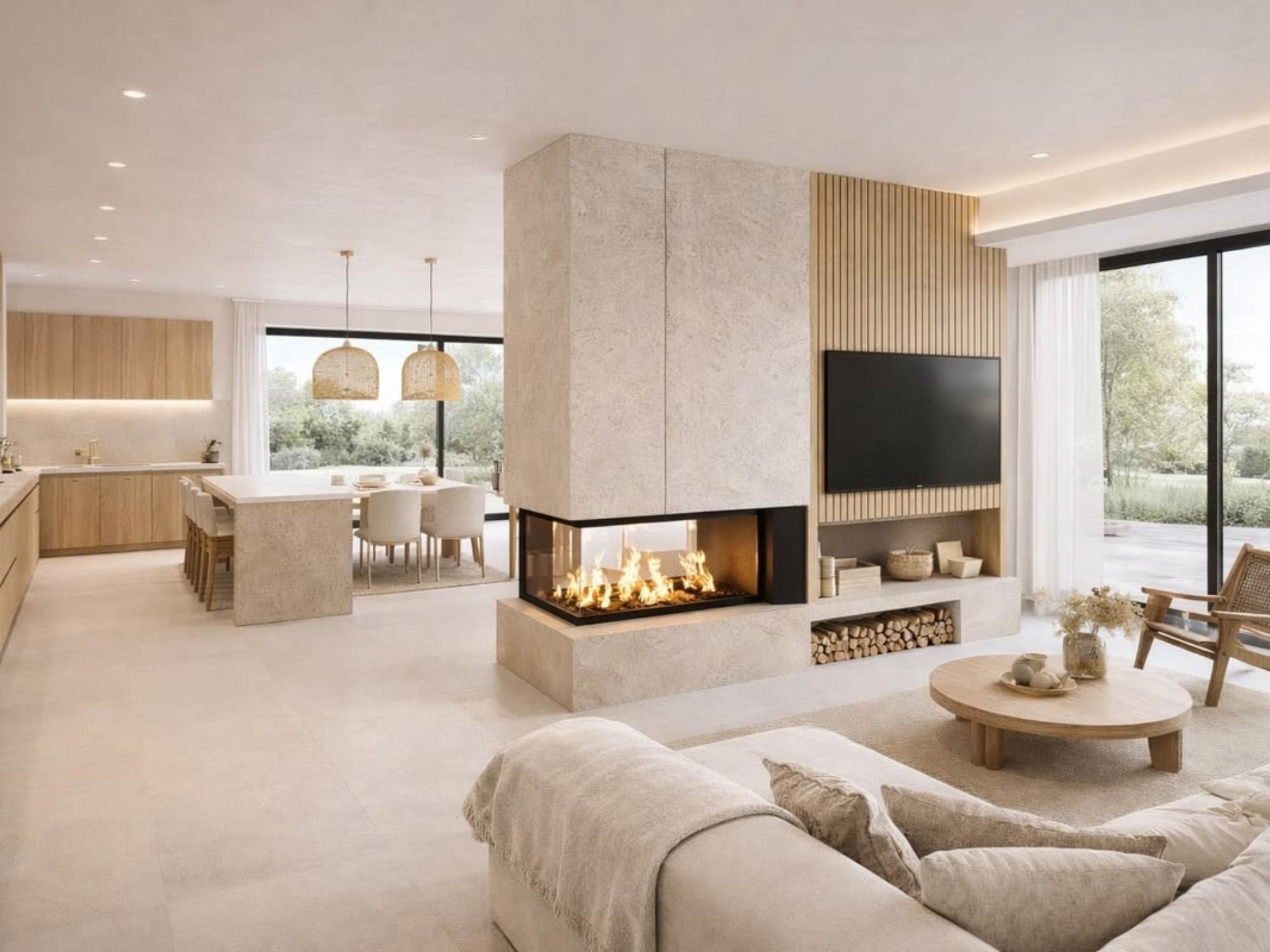 Thiết kế nội thất phòng khách 20m²
