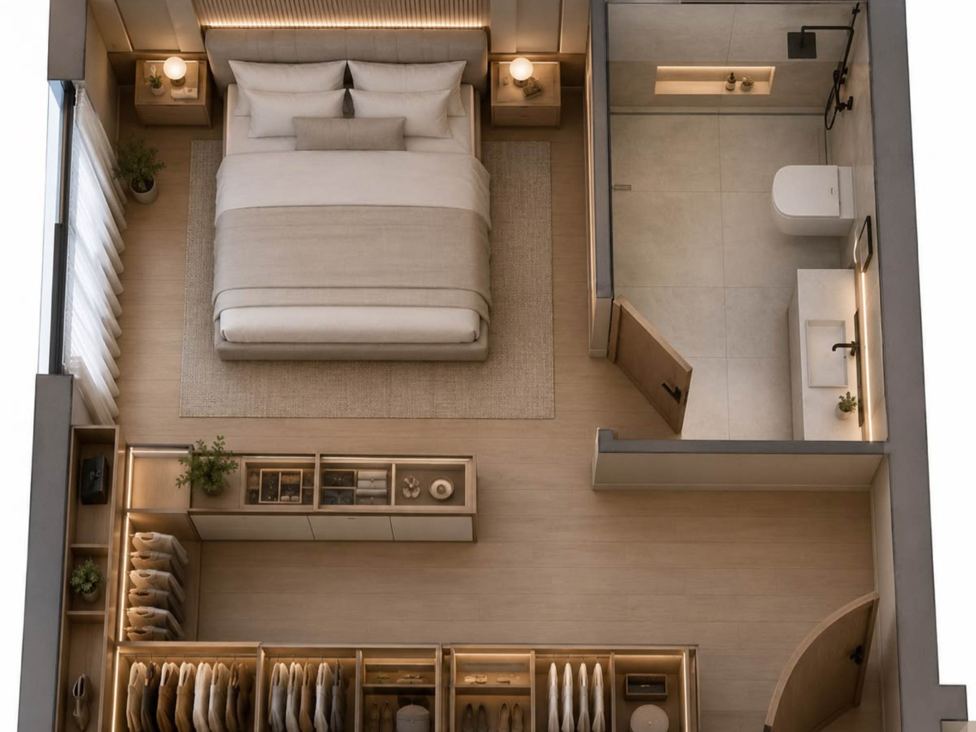 Thiết kế nội thất phòng ngủ 13m2