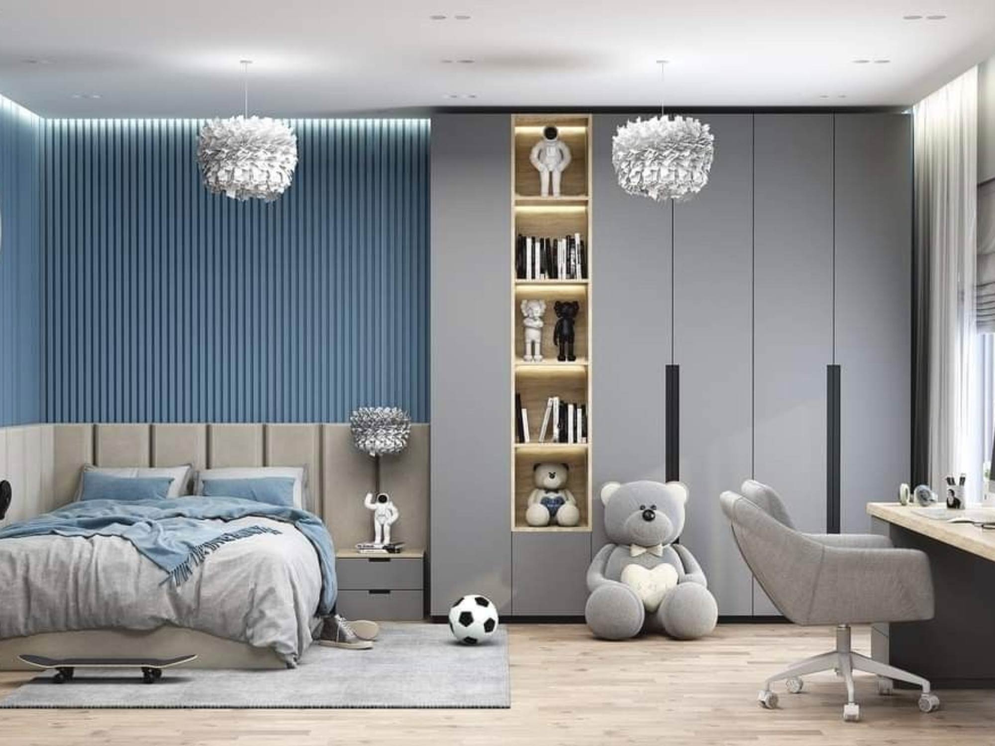 Thiết kế nội thất phòng ngủ cho bé trai 15 tuổi