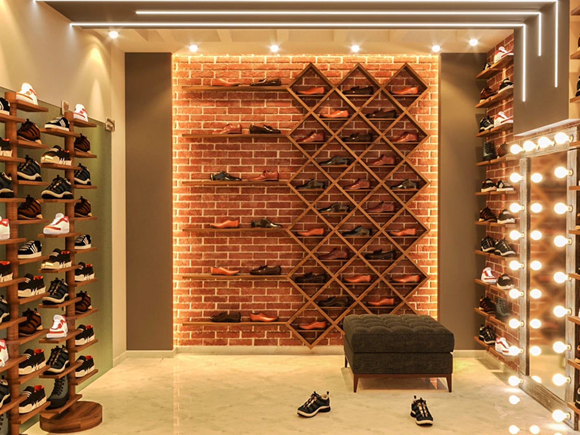 Thiết kế nội thất shop giày dép nhỏ