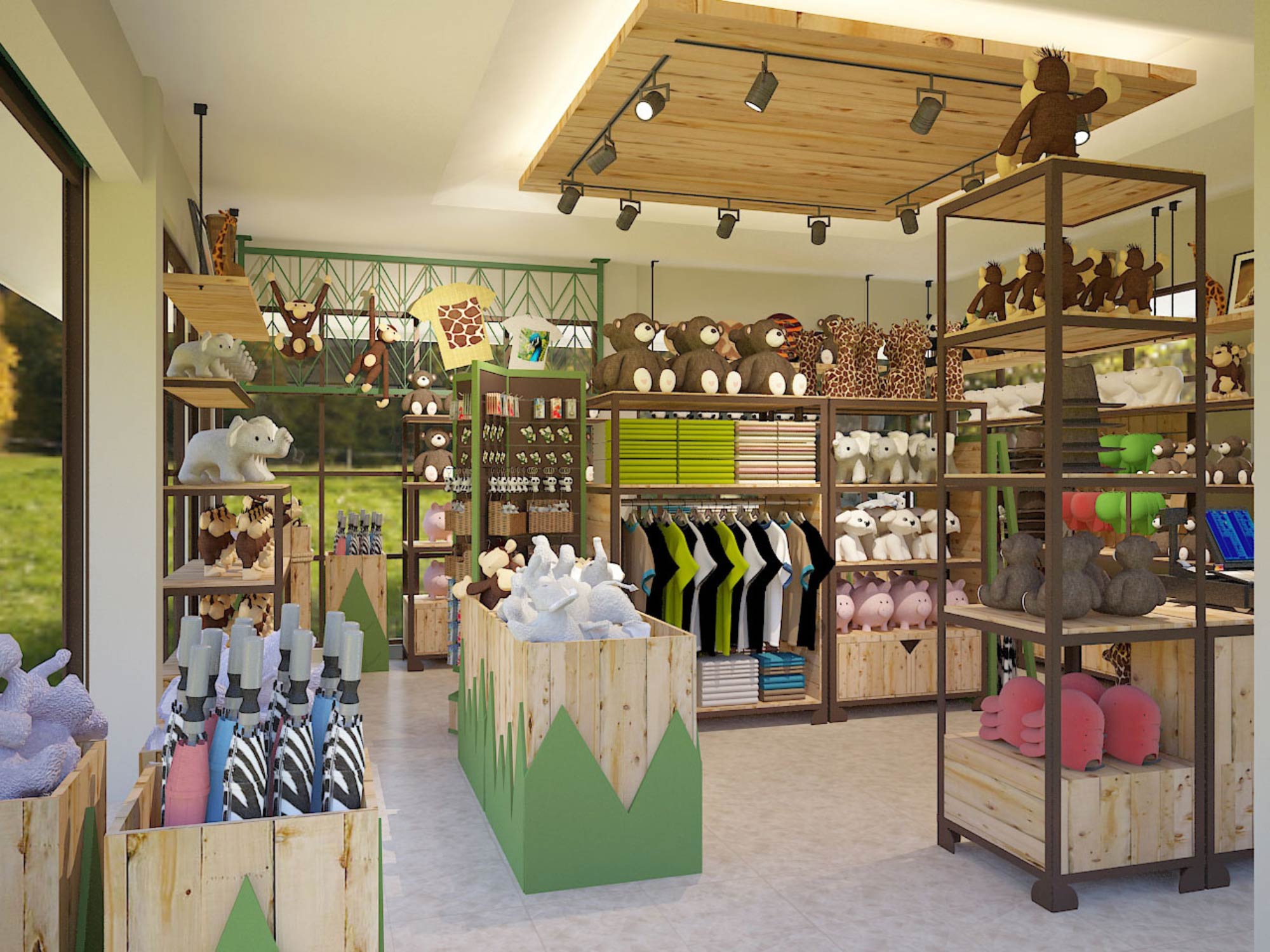Thiết kế nội thất shop phụ kiện quà tặng