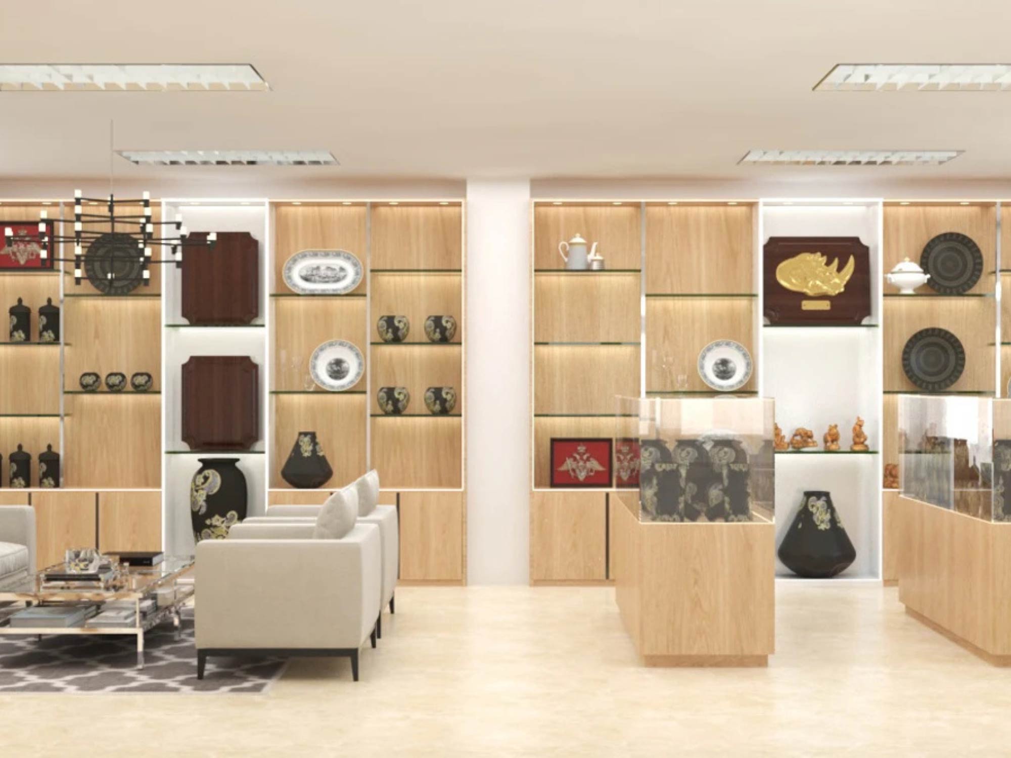 Thiết kế nội thất shop phụ kiện quà tặng