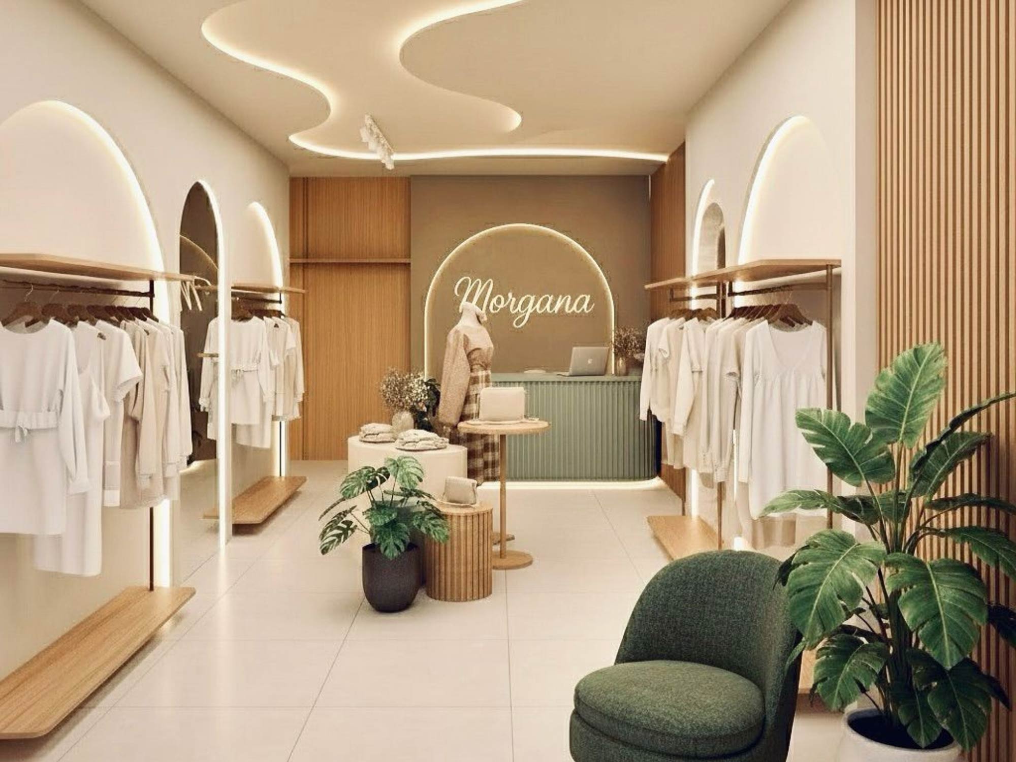 Thiết kế nội thất shop quần áo nữ nhỏ 