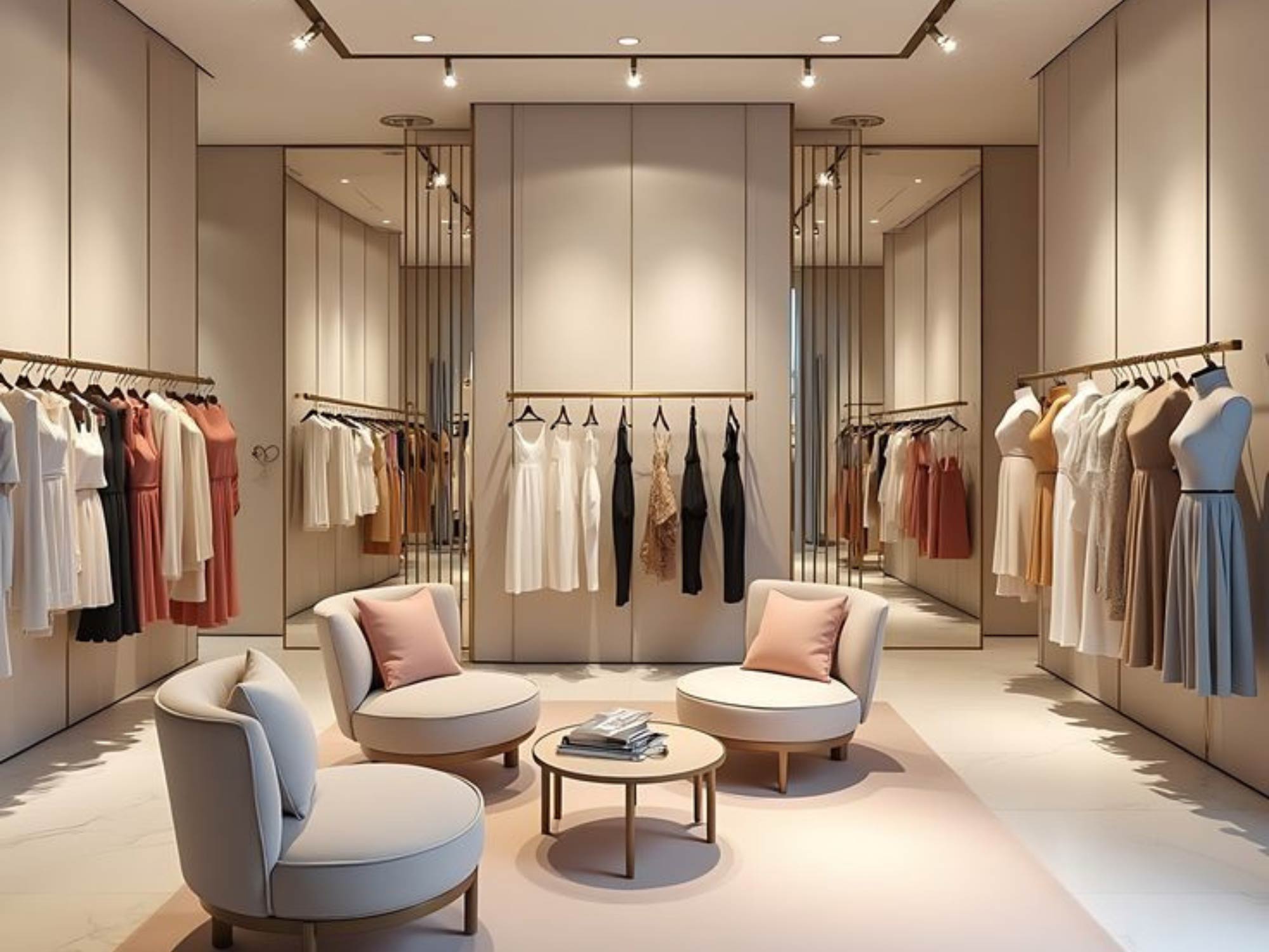 Thiết kế nội thất shop quần áo nữ nhỏ 