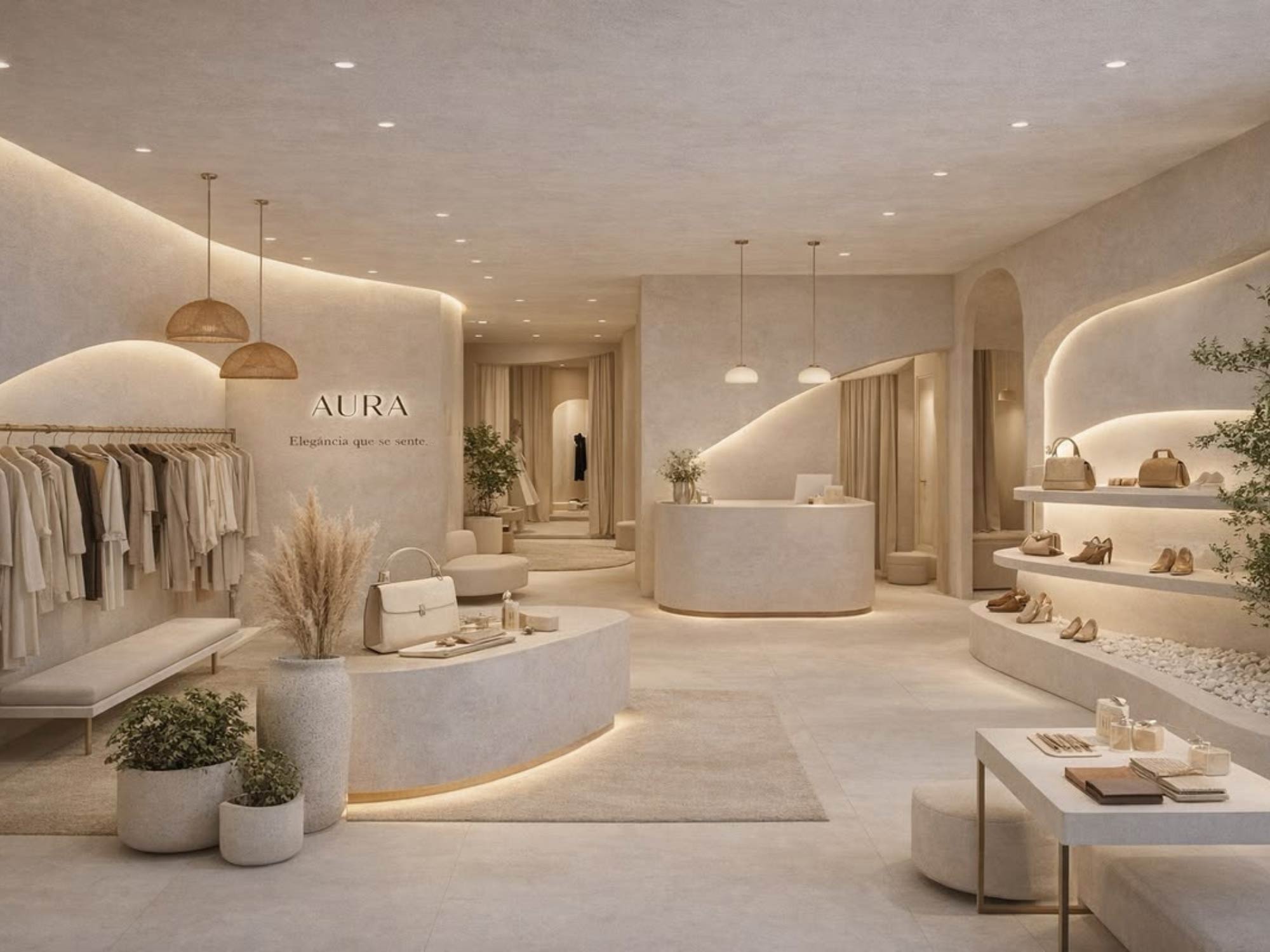 Thiết kế nội thất shop quần áo nữ nhỏ 