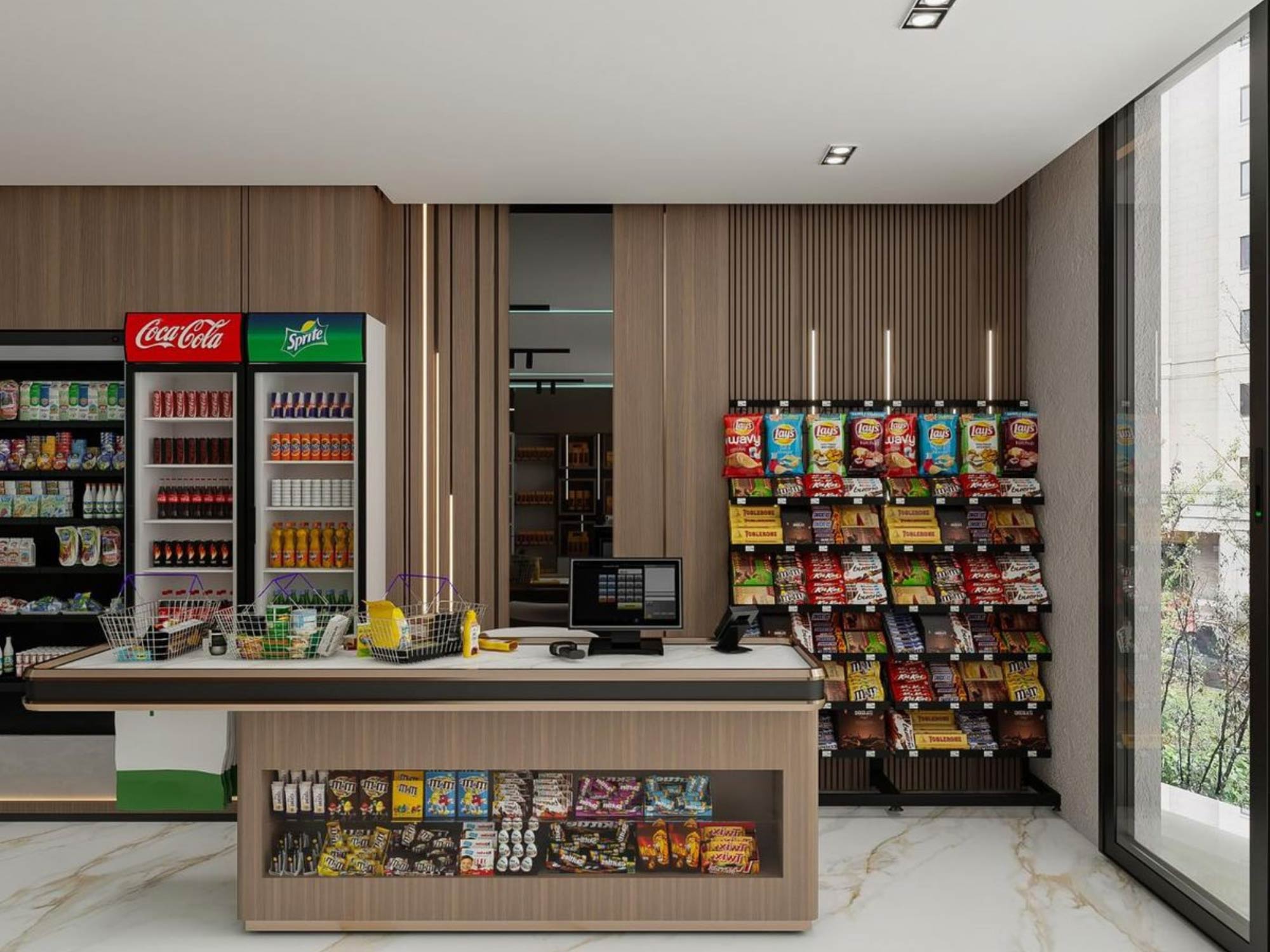 Thiết kế nội thất thiêu thị mini 40m2 