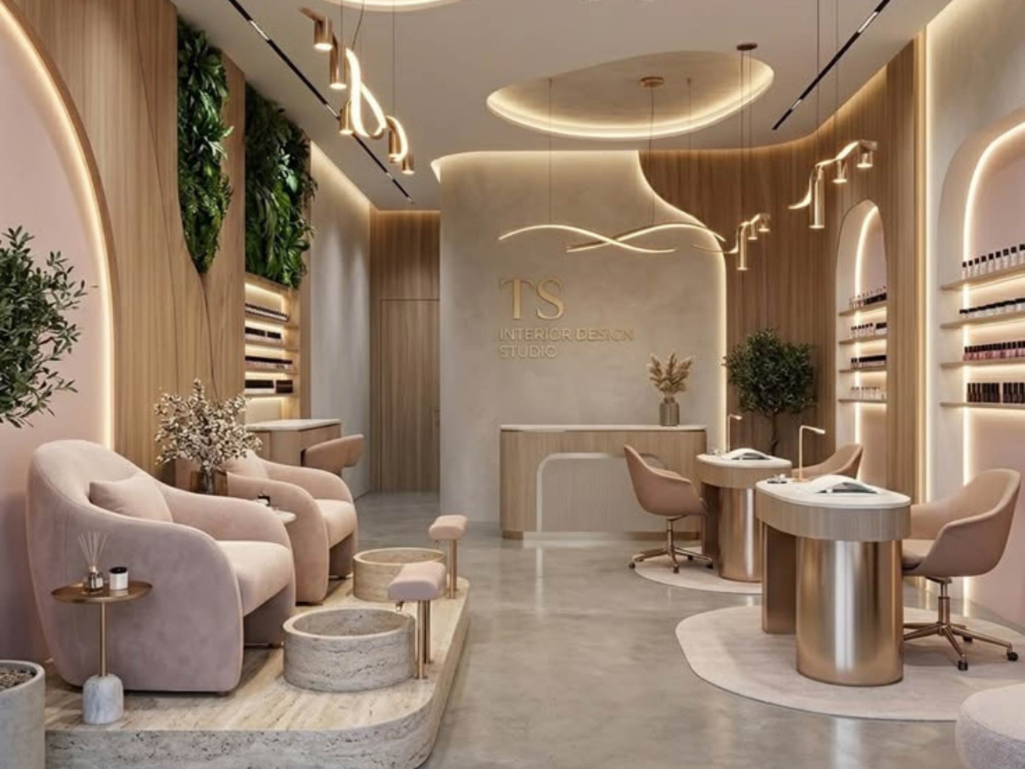 Thiết kế nội thất tiệm nail nhỏ