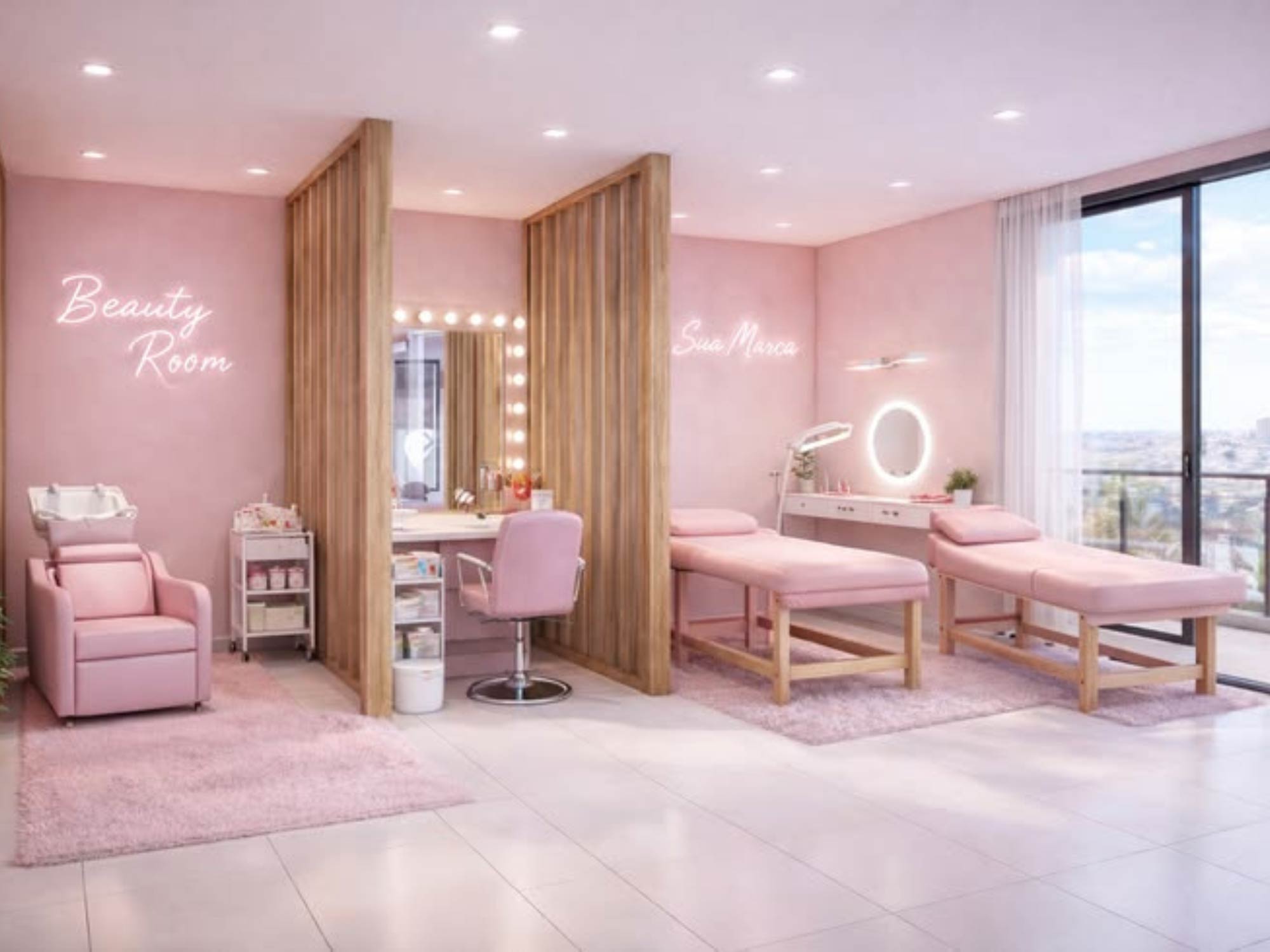 Thiết kế nội thất tiệm nail nhỏ