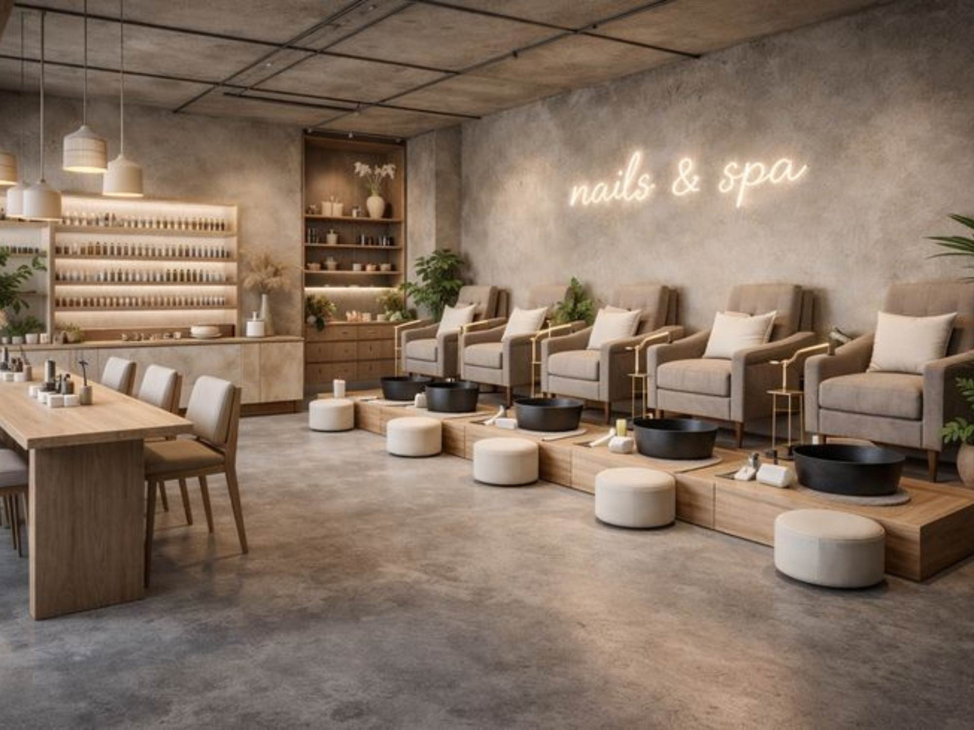 Thiết kế nội thất tiệm nail nhỏ