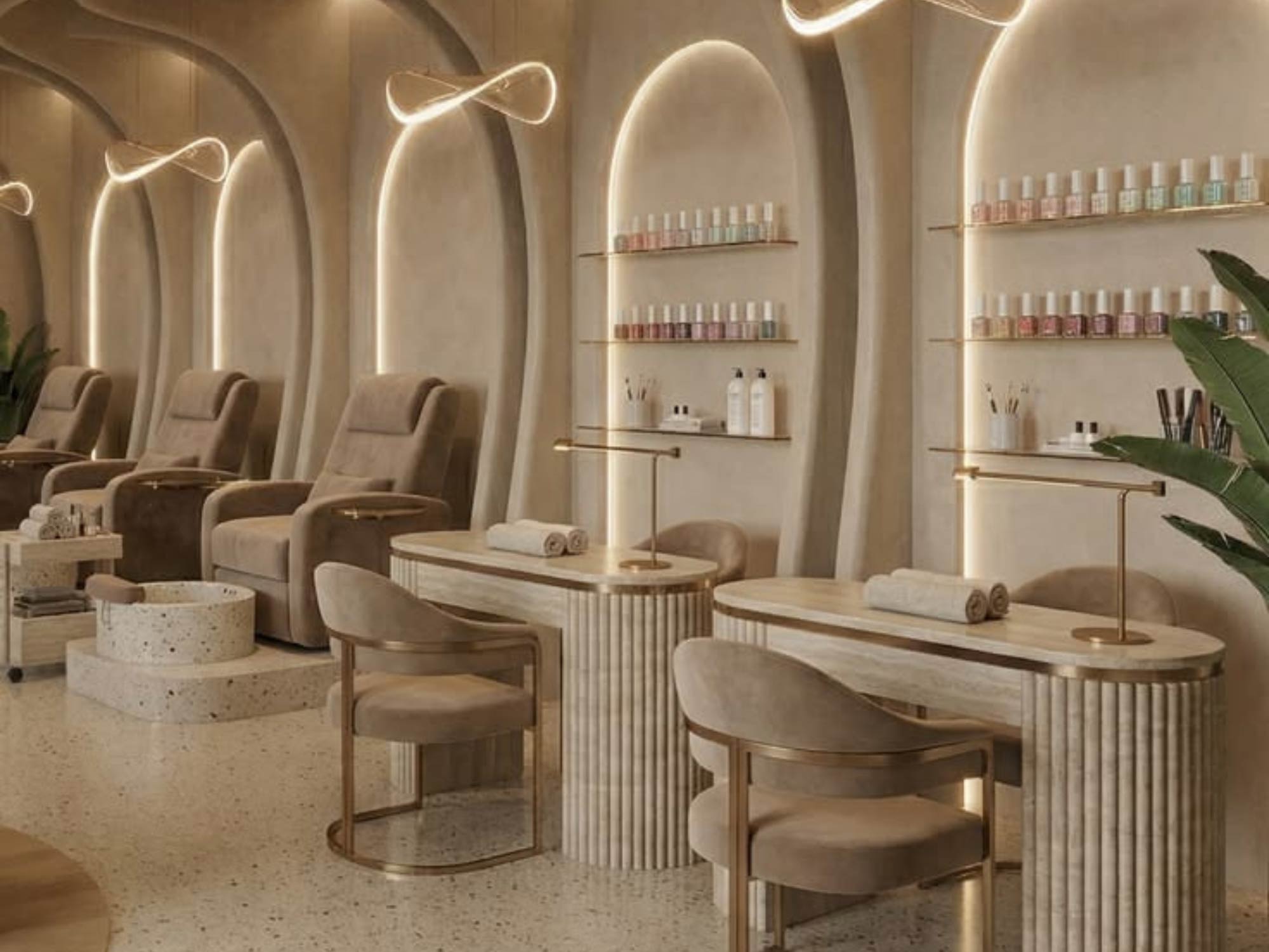 Thiết kế nội thất tiệm nail nhỏ