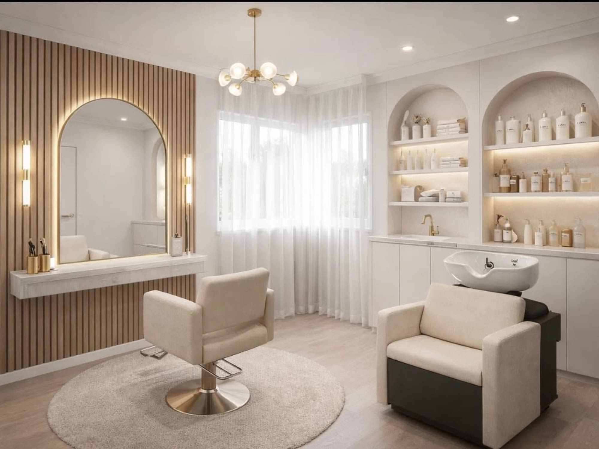 Thiết kế nội thất tiệm tóc nhỏ đẹp