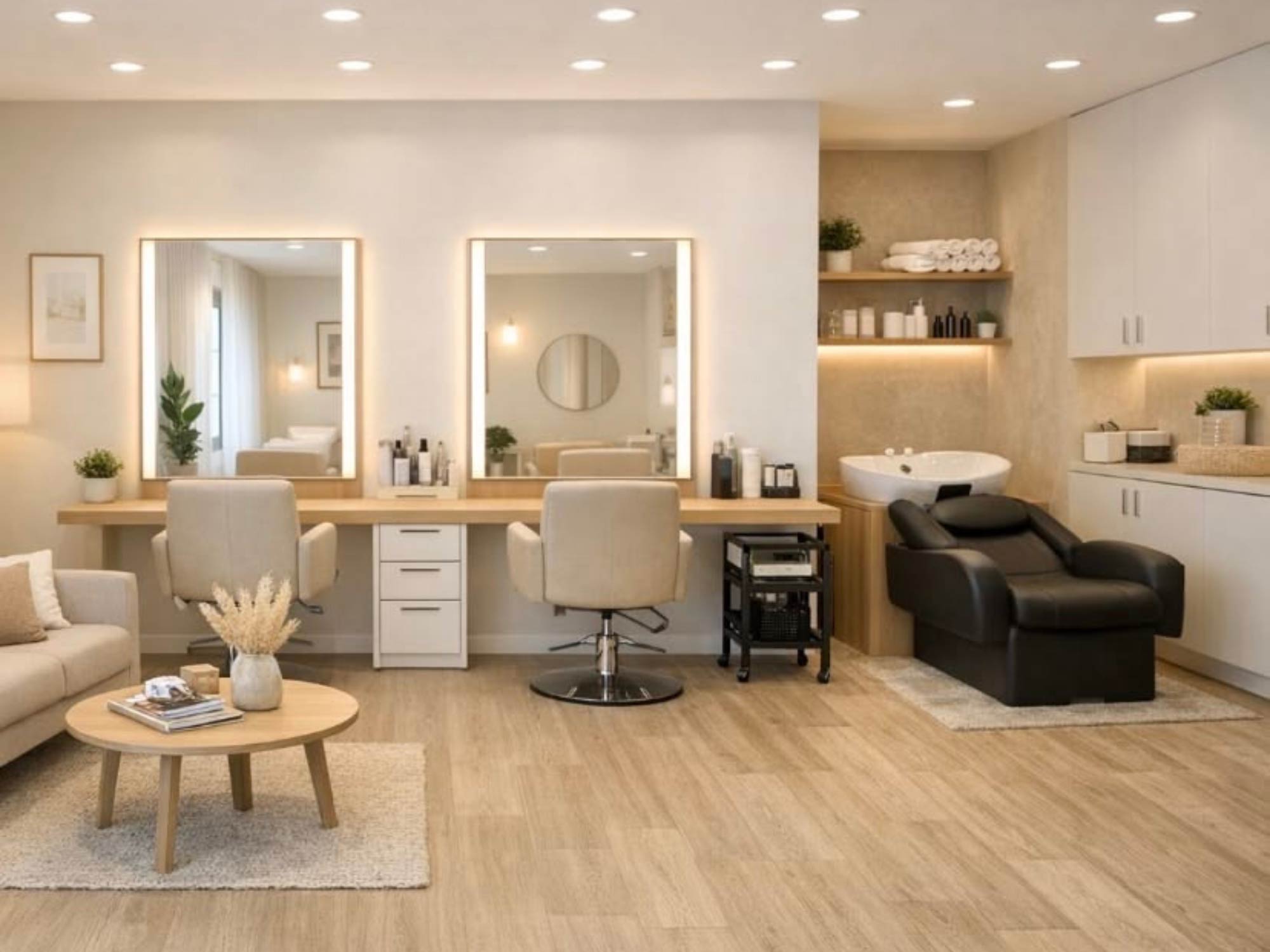 Thiết kế nội thất tiệm tóc nhỏ đẹp